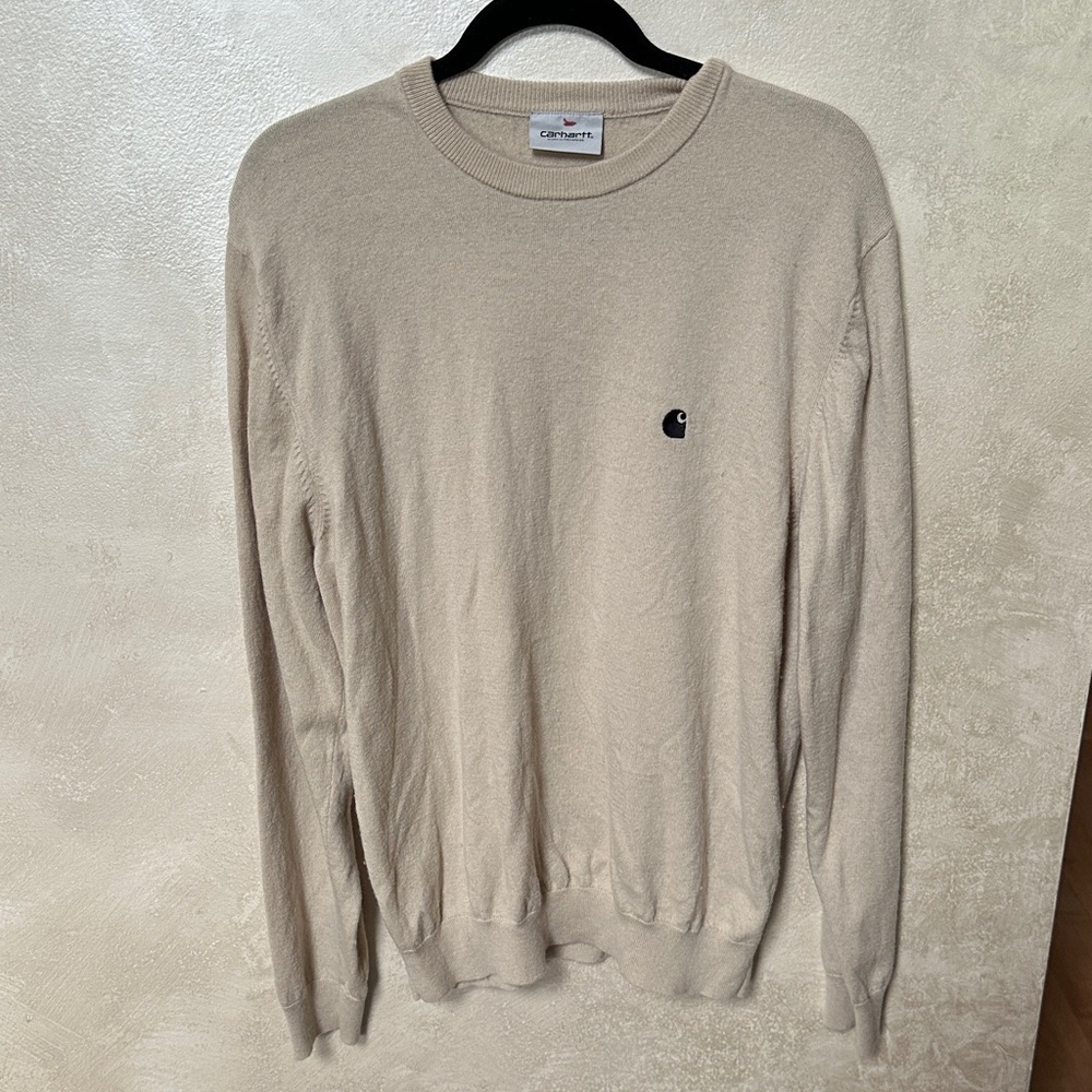 Carhartt Men's Tan Crewneck Lambswool Sweater